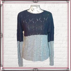 Anthropologie Cable Knit Color Block Sweater Size XS